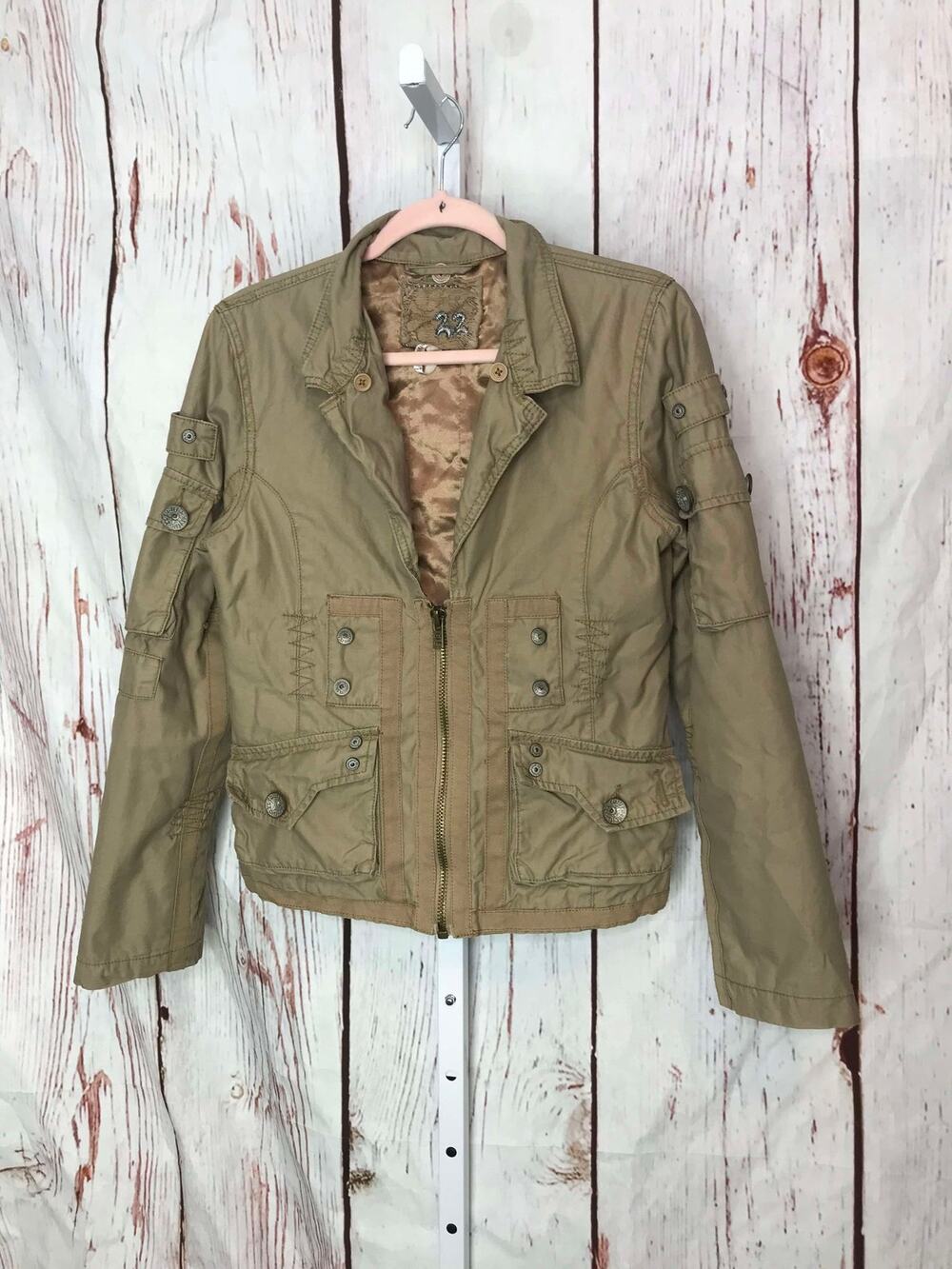 Twill Twenty Two Military Cargo Utility style zip up jacket